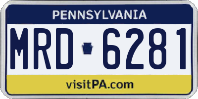 PA license plate MRD6281
