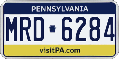 PA license plate MRD6284