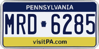 PA license plate MRD6285