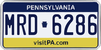 PA license plate MRD6286