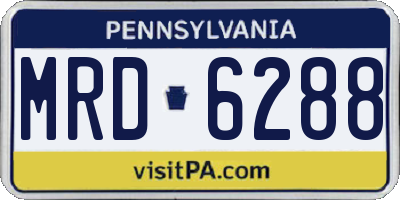 PA license plate MRD6288