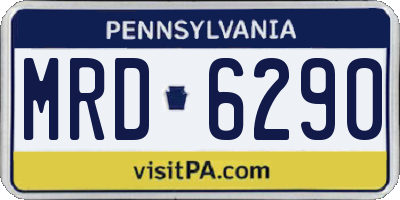 PA license plate MRD6290