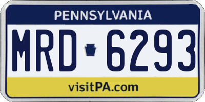 PA license plate MRD6293