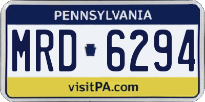 PA license plate MRD6294
