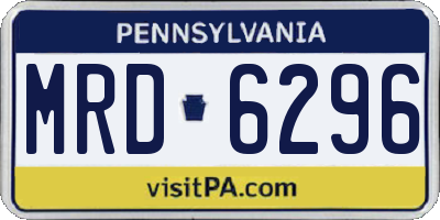 PA license plate MRD6296