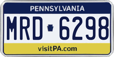 PA license plate MRD6298