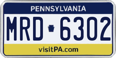 PA license plate MRD6302