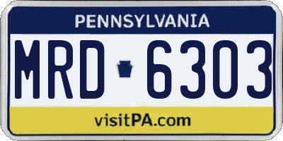 PA license plate MRD6303