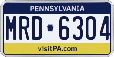 PA license plate MRD6304