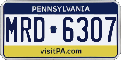 PA license plate MRD6307