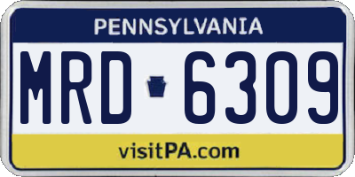 PA license plate MRD6309