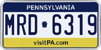 PA license plate MRD6319