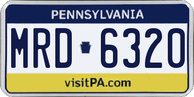 PA license plate MRD6320