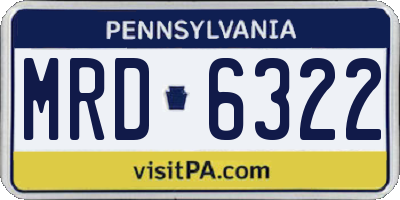 PA license plate MRD6322