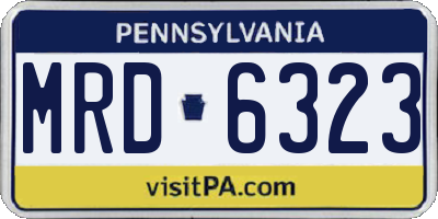 PA license plate MRD6323