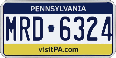 PA license plate MRD6324