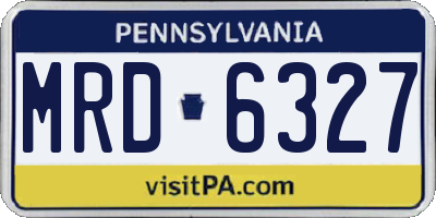 PA license plate MRD6327