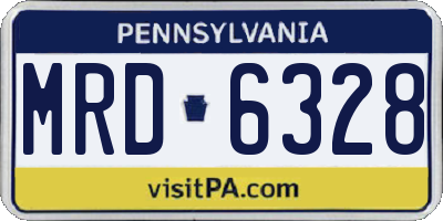 PA license plate MRD6328