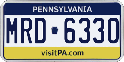 PA license plate MRD6330