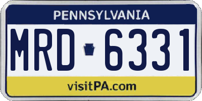 PA license plate MRD6331