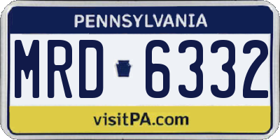 PA license plate MRD6332