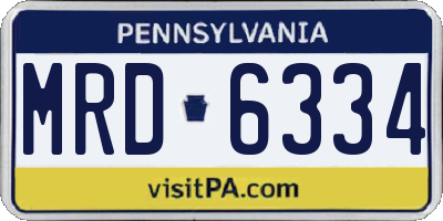 PA license plate MRD6334