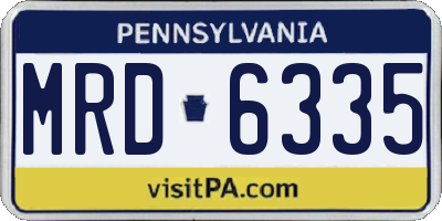 PA license plate MRD6335