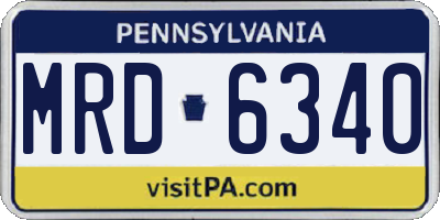 PA license plate MRD6340