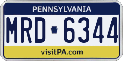 PA license plate MRD6344