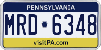 PA license plate MRD6348
