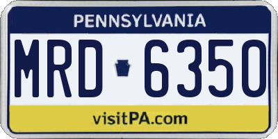 PA license plate MRD6350