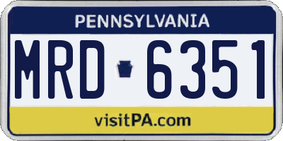 PA license plate MRD6351