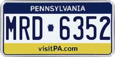 PA license plate MRD6352