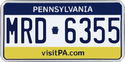 PA license plate MRD6355