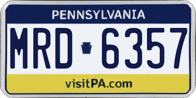 PA license plate MRD6357