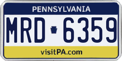 PA license plate MRD6359