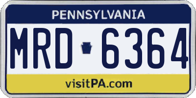 PA license plate MRD6364