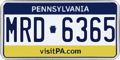 PA license plate MRD6365