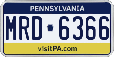PA license plate MRD6366