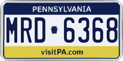 PA license plate MRD6368