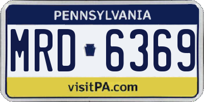 PA license plate MRD6369