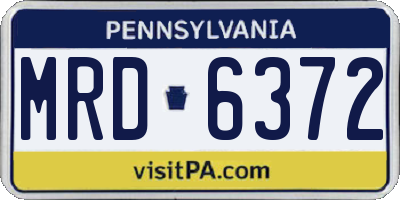 PA license plate MRD6372