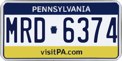 PA license plate MRD6374