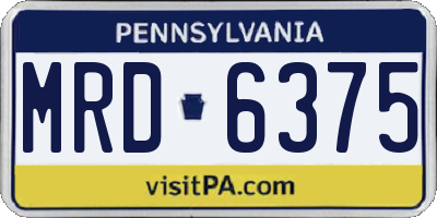 PA license plate MRD6375