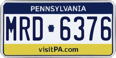 PA license plate MRD6376