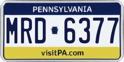 PA license plate MRD6377