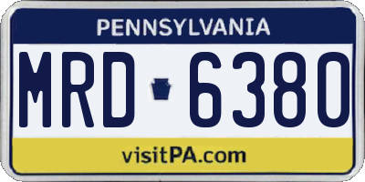PA license plate MRD6380