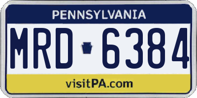 PA license plate MRD6384