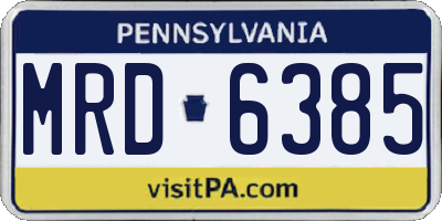 PA license plate MRD6385