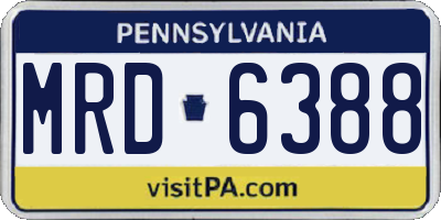 PA license plate MRD6388